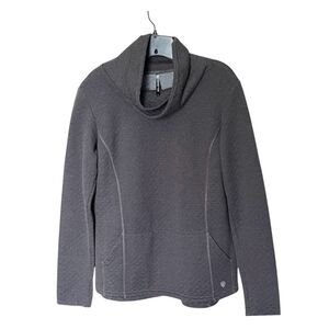 Kuhl Athena Gray Pullover Long Sleeve Shirt Top with Cowl Neck Size Large